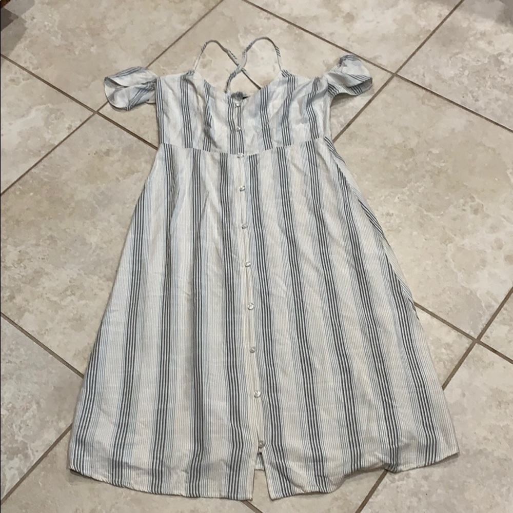 New Volcom Winding Roads Button Front Midi Dress M - image 4